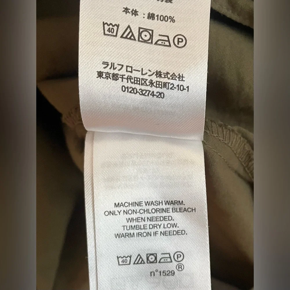 Lauren Ralph Lauren Twist-Front Cotton Broadcloth Shirt Olive green 18W-Like New - Picture 10 of 13